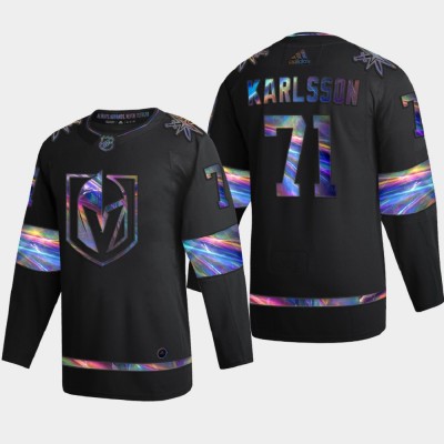 Vegas Vegas Golden Knights #71 William Karlsson Men's Nike Iridescent Holographic Collection NHL Jersey Black